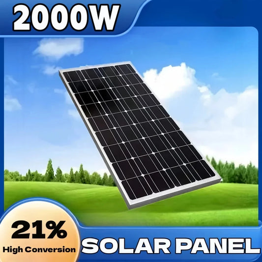 2000W/4000W Festes Solarpanel - 18V Hocheffizientes Wasserdichtes Monokristallines Solarpanel-Kit für Wohnwagen