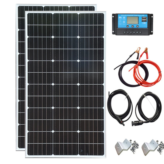 BOGUANG 18V 100W/200W/400W Festes Wasserdichtes Monokristallines Glas Solarpanel/Kit Controller zum Laden zu Hause - 12V Autobatterie